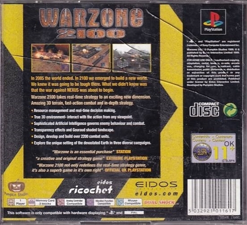 Warzone 2100 - Value series - PS1 (B Grade) (Genbrug)